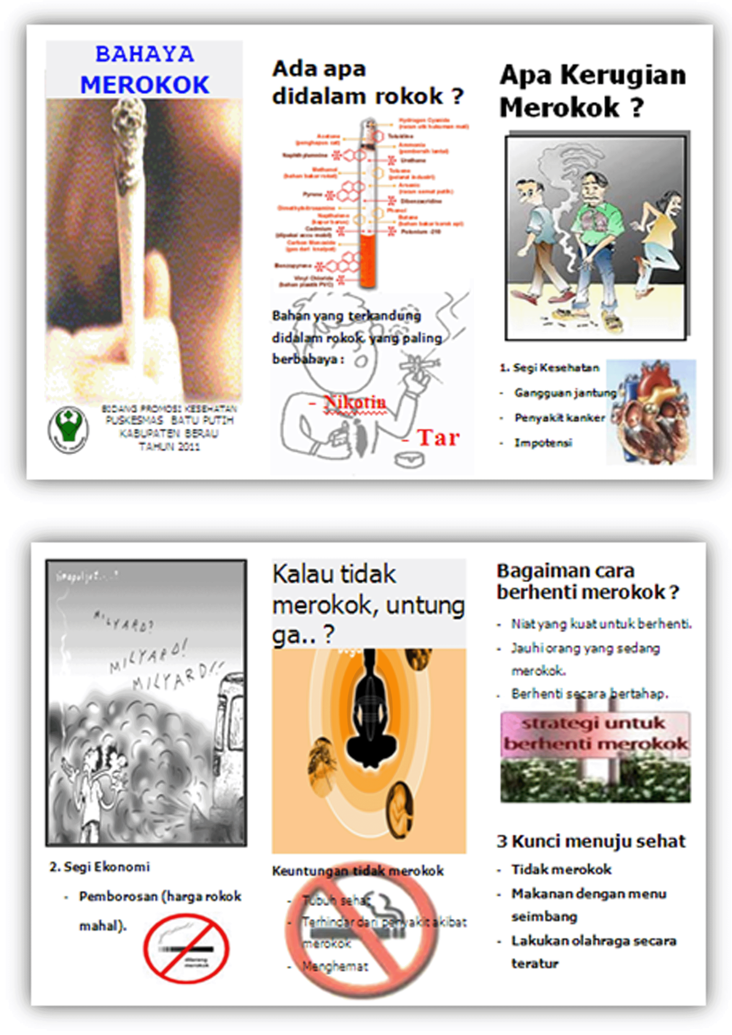 Inovasi Poster, Leaflet dan Plakat Promkes PKM Batu Putih 